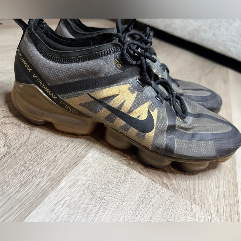 Nike VaporMax Shoes in Black and Gold